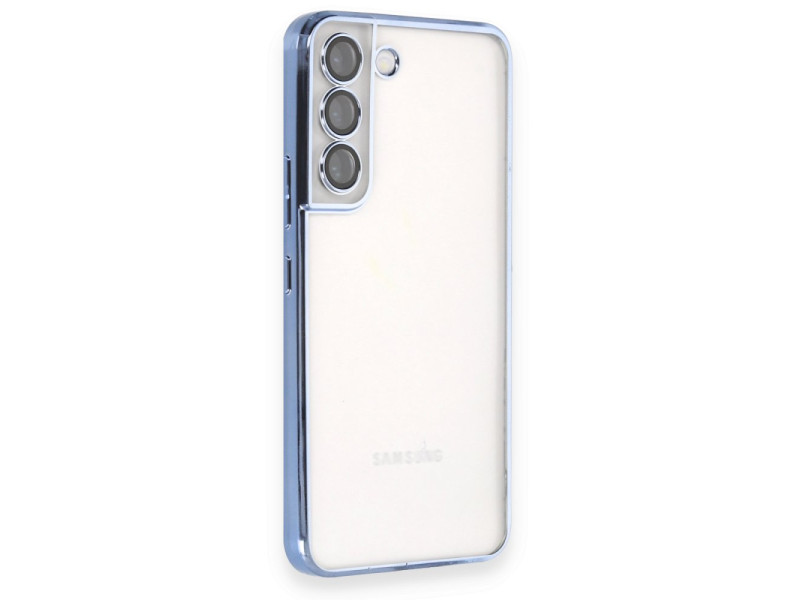 Newface Samsung Galaxy S22 Kılıf Razer Lensli Silikon - Açık Mavi
