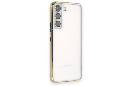 Newface Samsung Galaxy S22 Kılıf Razer Lensli Silikon - Gold