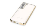 Newface Samsung Galaxy S22 Kılıf Razer Lensli Silikon - Gold