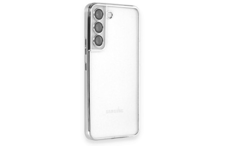 Newface Samsung Galaxy S22 Kılıf Razer Lensli Silikon - Gümüş