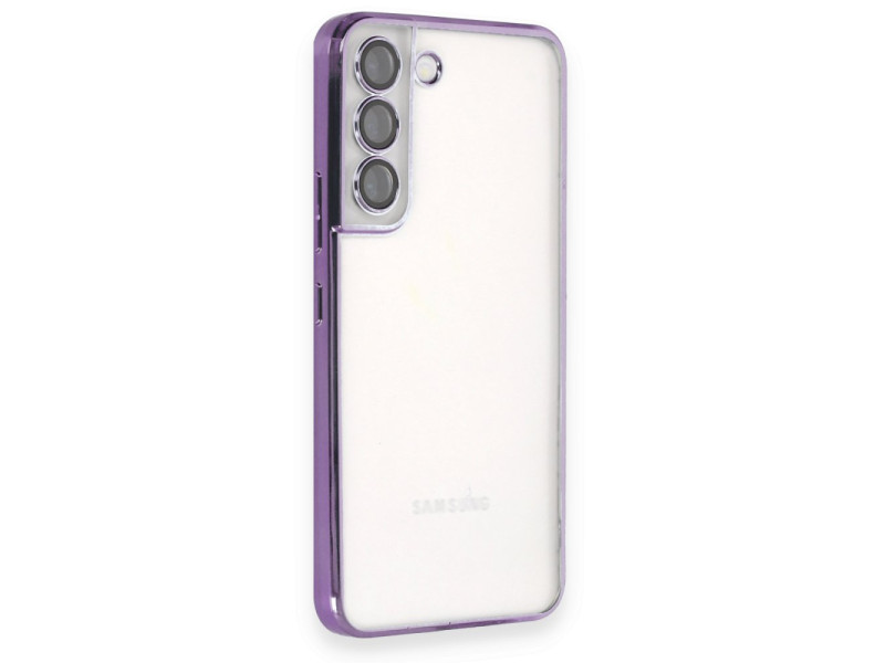Newface Samsung Galaxy S22 Kılıf Razer Lensli Silikon - Mor