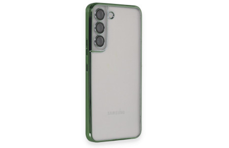 Newface Samsung Galaxy S22 Kılıf Razer Lensli Silikon - Yeşil