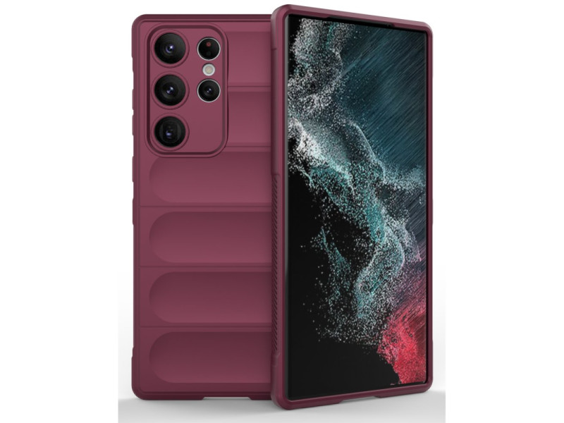 Newface Samsung Galaxy S22 Ultra Kılıf Optimum Silikon - Bordo
