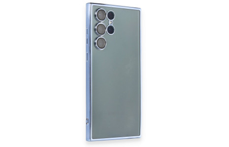 Newface Samsung Galaxy S22 Ultra Kılıf Razer Lensli Silikon - Açık Mavi