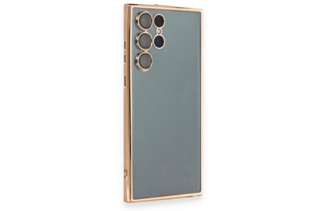 Newface Samsung Galaxy S22 Ultra Kılıf Razer Lensli Silikon - Gold
