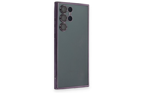 Newface Samsung Galaxy S22 Ultra Kılıf Razer Lensli Silikon - Mor