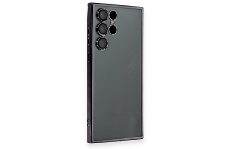 Newface Samsung Galaxy S22 Ultra Kılıf Razer Lensli Silikon - Siyah