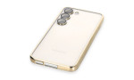 Newface Samsung Galaxy S23 Kılıf Razer Lensli Silikon - Gold
