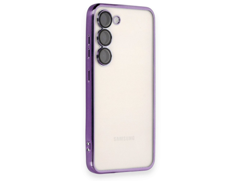 Newface Samsung Galaxy S23 Kılıf Razer Lensli Silikon - Mor