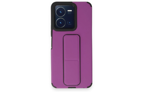 Newface Vivo Y35 Kılıf Mega Standlı Silikon - Mor