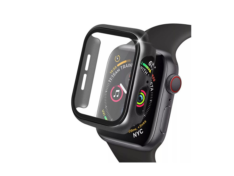 Newface Apple Watch 40mm Camlı Kasa Ekran Koruyucu - Siyah
