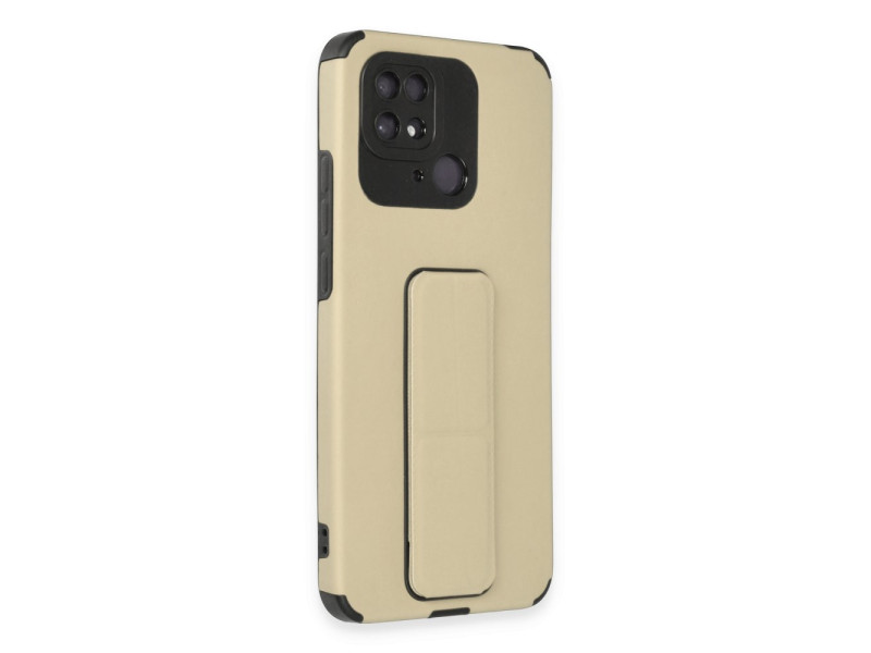 Newface Xiaomi Poco C40 Kılıf Mega Standlı Silikon - Gold