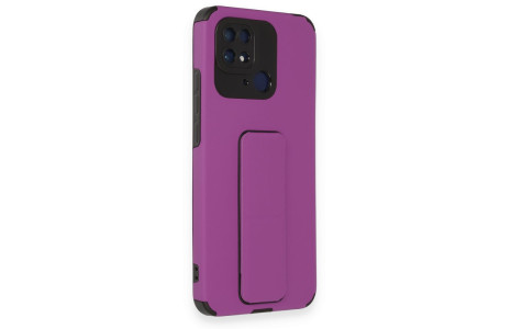 Newface Xiaomi Poco C40 Kılıf Mega Standlı Silikon - Mor