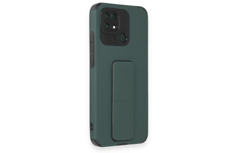 Newface Xiaomi Poco C40 Kılıf Mega Standlı Silikon - Yeşil