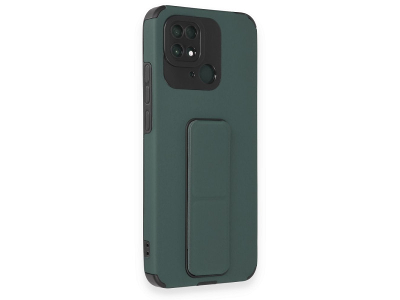 Newface Xiaomi Poco C40 Kılıf Mega Standlı Silikon - Yeşil