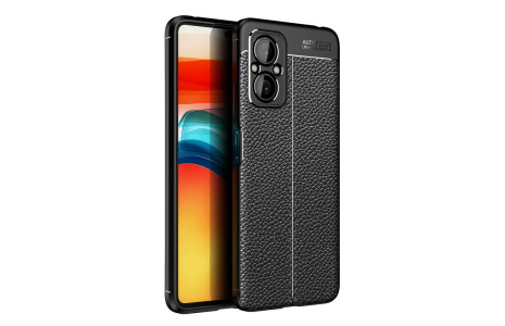 Newface Xiaomi Poco M5 Kılıf Focus Derili Silikon - Siyah