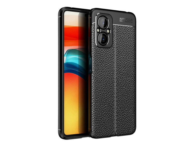 Newface Xiaomi Poco M5 Kılıf Focus Derili Silikon - Siyah