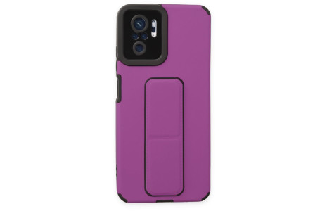 Newface Xiaomi Poco M5s Kılıf Mega Standlı Silikon - Mor