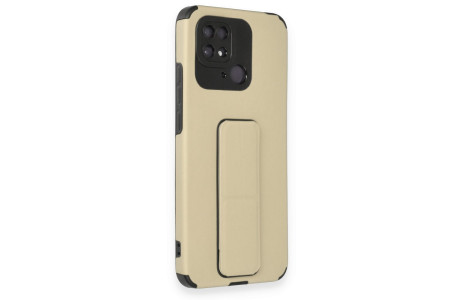 Newface Xiaomi Redmi 10C Kılıf Mega Standlı Silikon - Gold