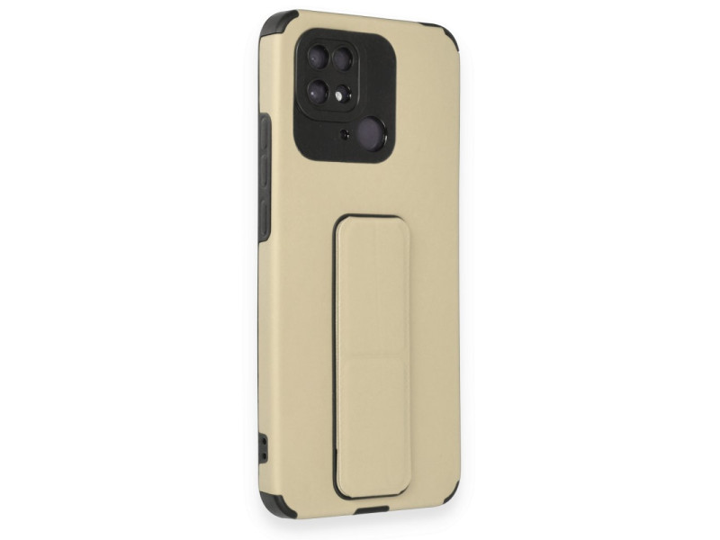 Newface Xiaomi Redmi 10C Kılıf Mega Standlı Silikon - Gold