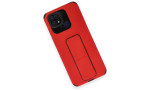 Newface Xiaomi Redmi 10C Kılıf Mega Standlı Silikon - Kırmızı