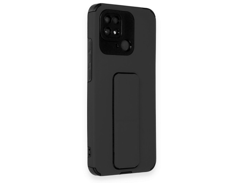 Newface Xiaomi Redmi 10C Kılıf Mega Standlı Silikon - Siyah