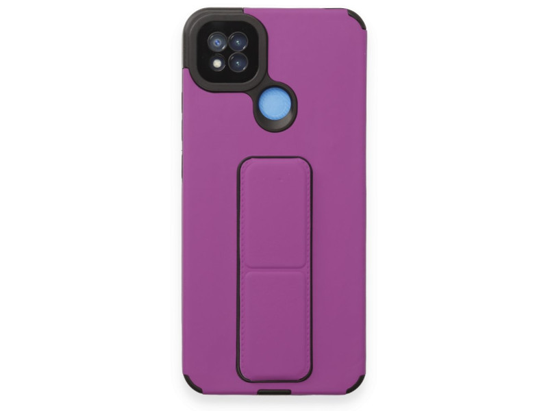 Newface Xiaomi Redmi 9C Kılıf Mega Standlı Silikon - Mor
