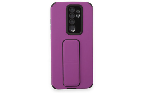 Newface Xiaomi Redmi Note 8 Pro Kılıf Mega Standlı Silikon - Mor