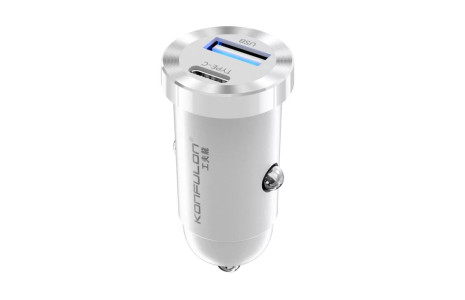 Konfulon C79 12W Usb ve 12W Type-C Çıkışlı Araç İçi Şarj Cihazı - Beyaz