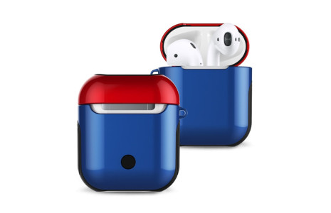 Newface Airpods (1.nesil) 3in1 Kılıf - Lacivert-Kırmızı
