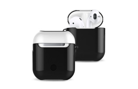Newface Airpods (1.nesil) 3in1 Kılıf - Siyah-Beyaz
