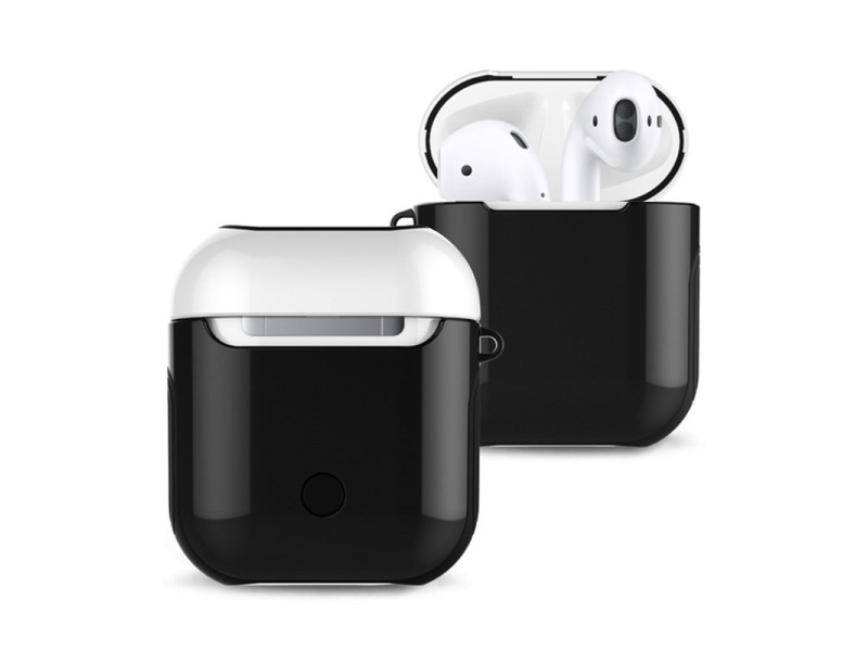 Newface Airpods (1.nesil) 3in1 Kılıf - Siyah-Beyaz