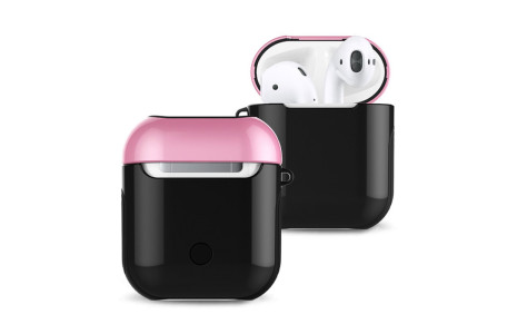 Newface Airpods (1.nesil) 3in1 Kılıf - Siyah-Pembe