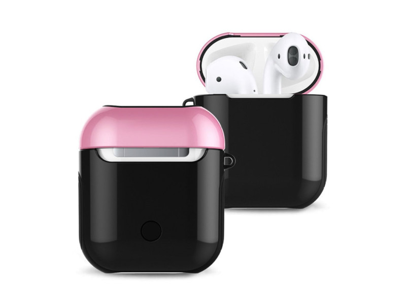 Newface Airpods (1.nesil) 3in1 Kılıf - Siyah-Pembe