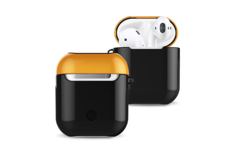 Newface Airpods (1.nesil) 3in1 Kılıf - Siyah-Sarı