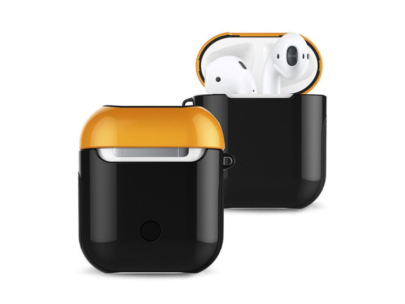 Newface Airpods (1.nesil) 3in1 Kılıf - Siyah-Sarı