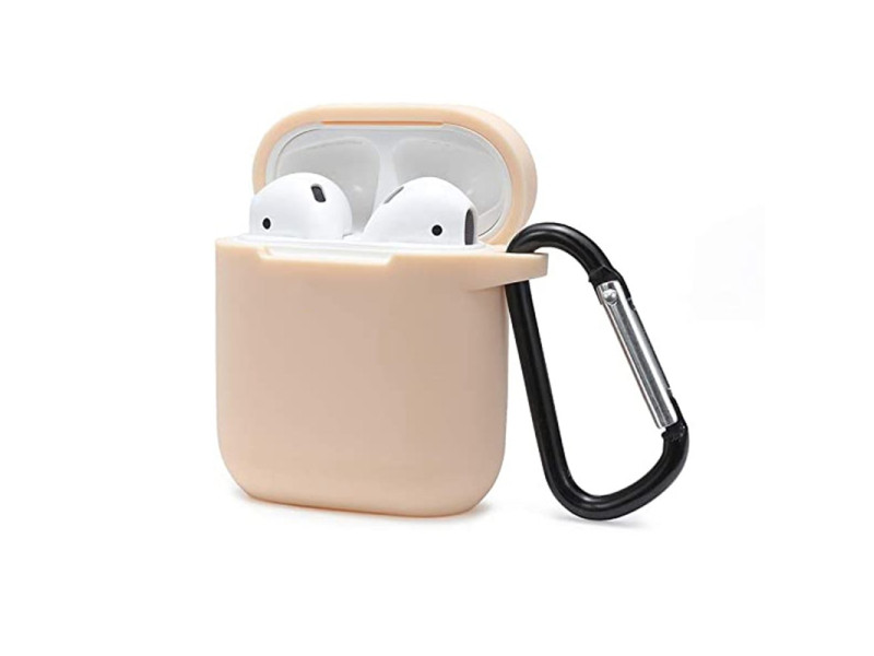 Newface Airpods (1.nesil) Sert Silikon Kılıf - Bej