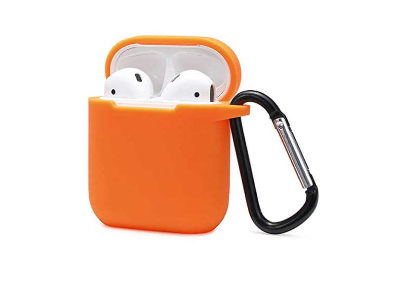 Newface Airpods (1.nesil) Sert Silikon Kılıf - Turuncu