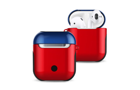Newface Airpods 2 (2.nesil) 3in1 Kılıf - Kırmızı-Lacivert