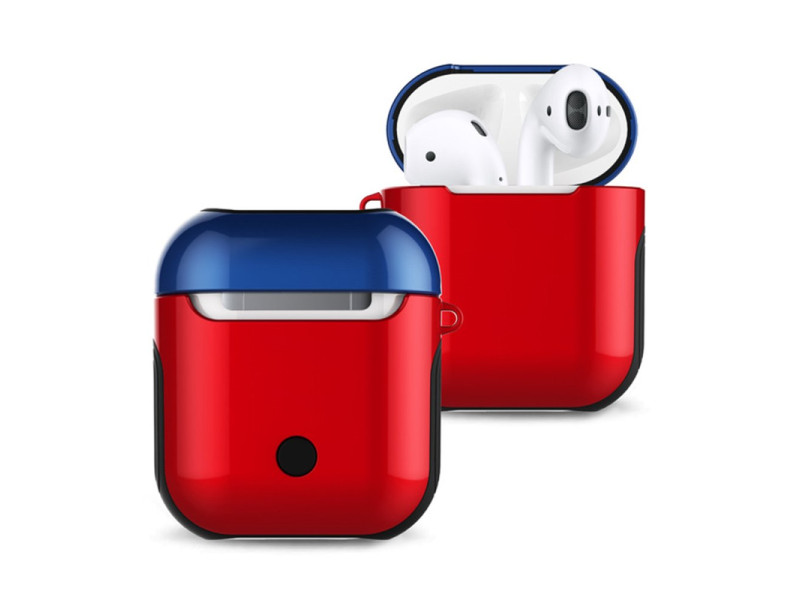 Newface Airpods 2 (2.nesil) 3in1 Kılıf - Kırmızı-Lacivert