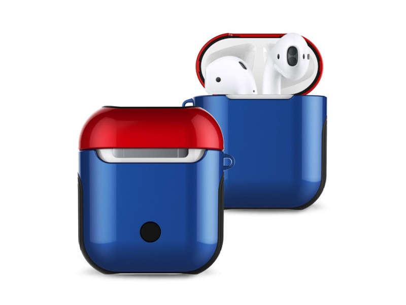 Newface Airpods 2 (2.nesil) 3in1 Kılıf - Lacivert-Kırmızı