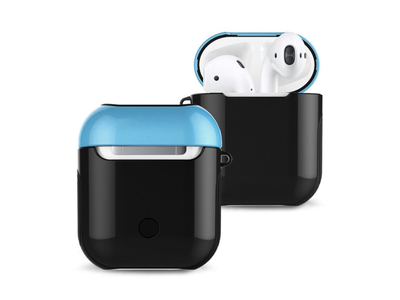 Newface Airpods 2 (2.nesil) 3in1 Kılıf - Siyah-Mavi