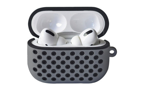 Newface Airpods Pro (1.nesil) Spor Delikli Kılıf - Gri-Siyah