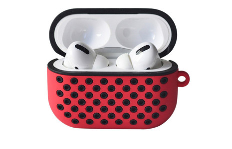 Newface Airpods Pro (1.nesil) Spor Delikli Kılıf - Kırmızı-Siyah