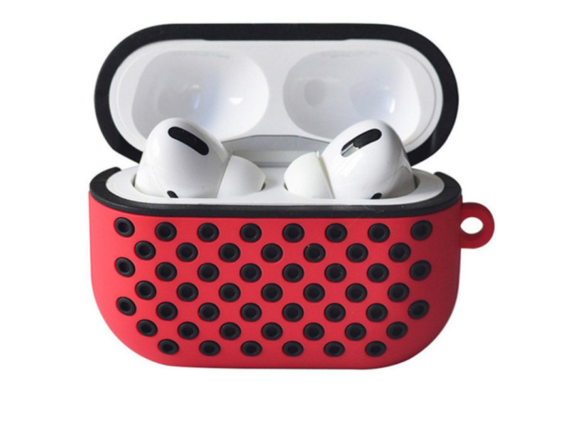 Newface Airpods Pro (1.nesil) Spor Delikli Kılıf - Kırmızı-Siyah
