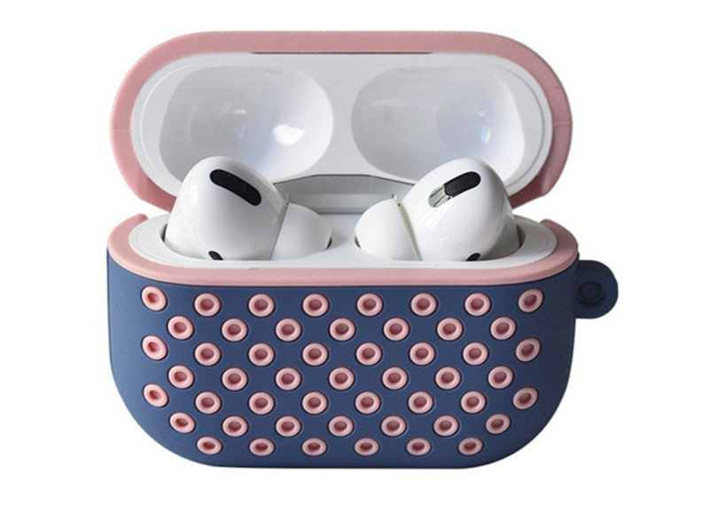 Newface Airpods Pro (1.nesil) Spor Delikli Kılıf - Mavi-Pembe