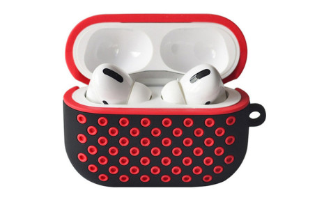 Newface Airpods Pro (1.nesil) Spor Delikli Kılıf - Siyah-Kırmızı