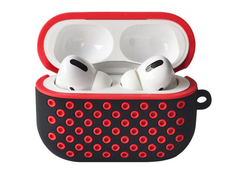 Newface Airpods Pro (1.nesil) Spor Delikli Kılıf - Siyah-Kırmızı