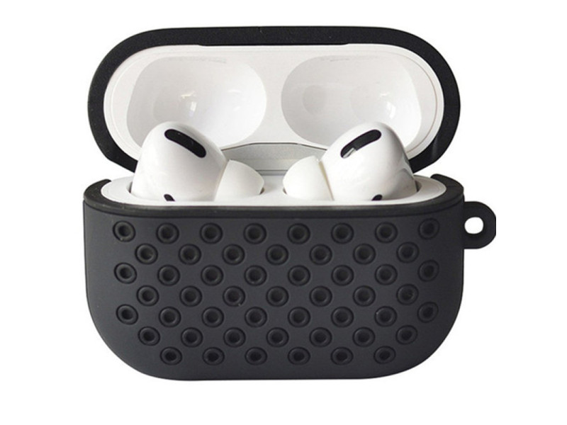 Newface Airpods Pro (1.nesil) Spor Delikli Kılıf - Siyah-Siyah