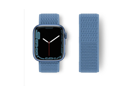 Newface Apple Watch 40mm Hasırlı Cırtcırtlı Kordon - Mavi